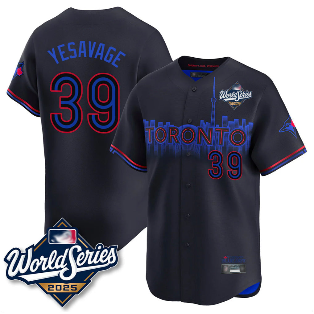 Jamed T.Blue Jays #39 Trey Yesavage Player Black 2025 World Series City Connect Stitched Jerseys