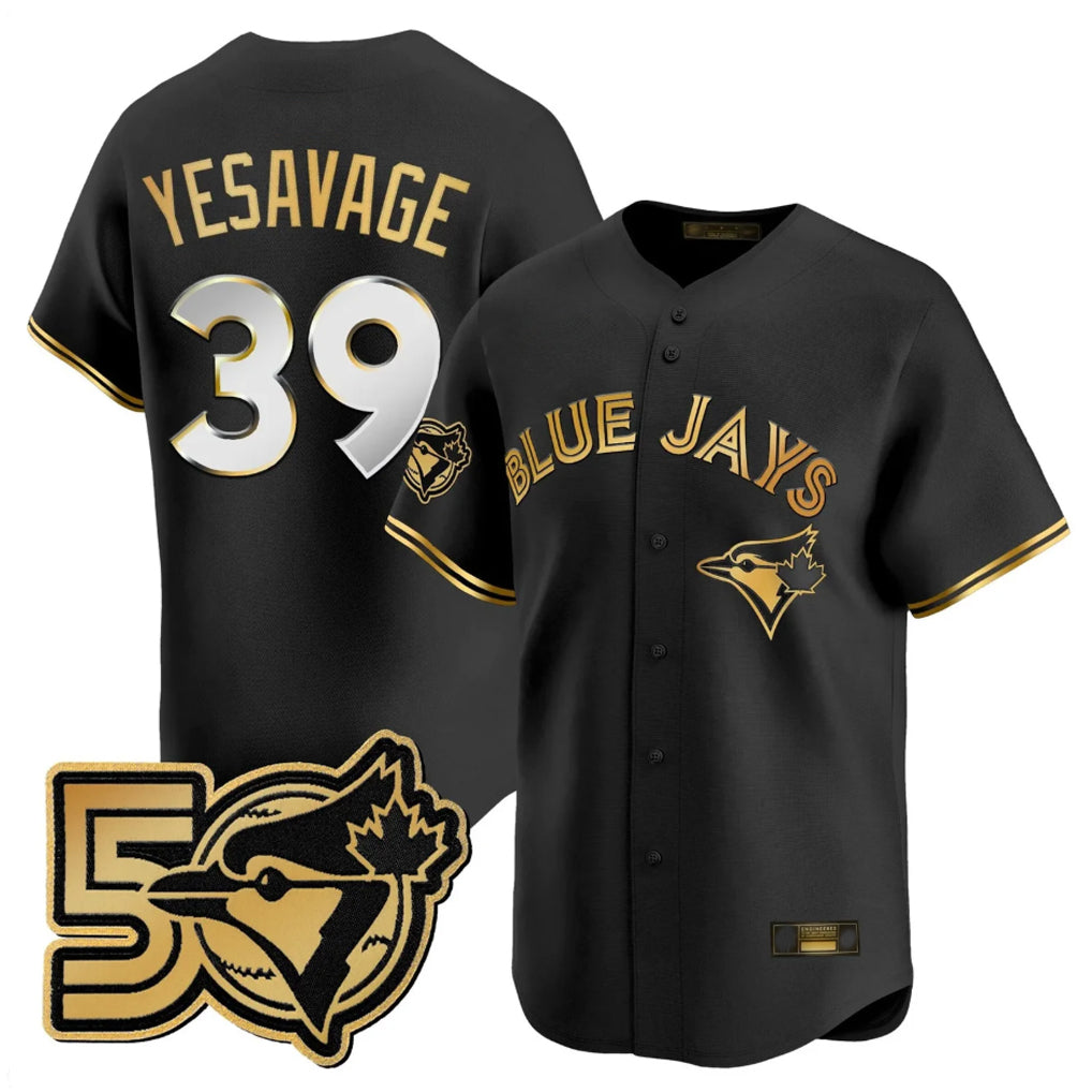 Jamed T.Blue Jays #39 Trey Yesavage Player Black 50 Seasons Patch Vapor Premier Limited All Stitched Jerseys