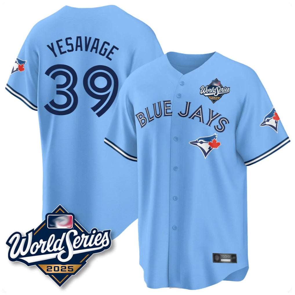 Jamed T.Blue Jays #39 Trey Yesavage Player Blue 2025 World Series Limited All Stitched Jerseys