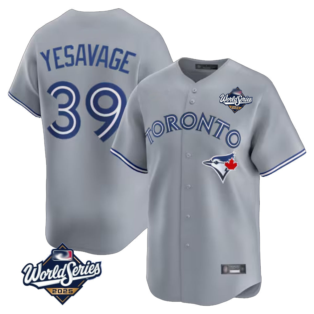 Jamed T.Blue Jays #39 Trey Yesavage Player Gray 2025 American League Limited All Stitched Jerseys