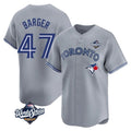 Jamed T.Blue Jays #47 Addison Barger Player Gray 2025 World Series Stitched Jerseys