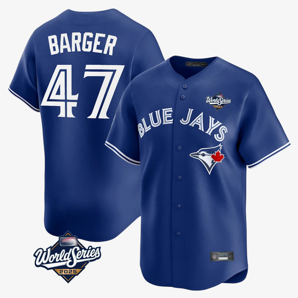 Jamed T.Blue Jays #47 Addison Barger Player Navy 2025 World Series Limited Stitched Jerseys