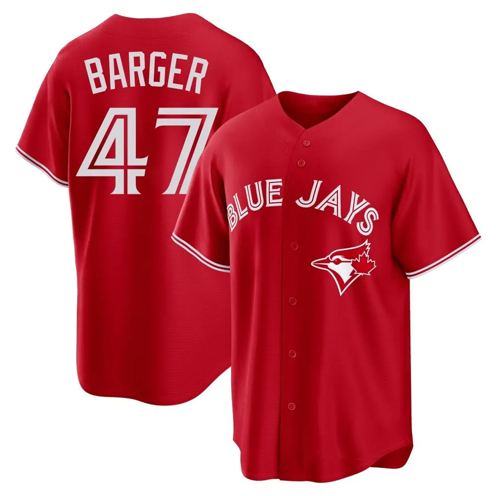 Jamed T.Blue Jays #47 Addison Barger Player Red Home Limited Game Stitched Jerseys
