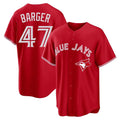 Jamed T.Blue Jays #47 Addison Barger Player Red Home Limited Game Stitched Jerseys