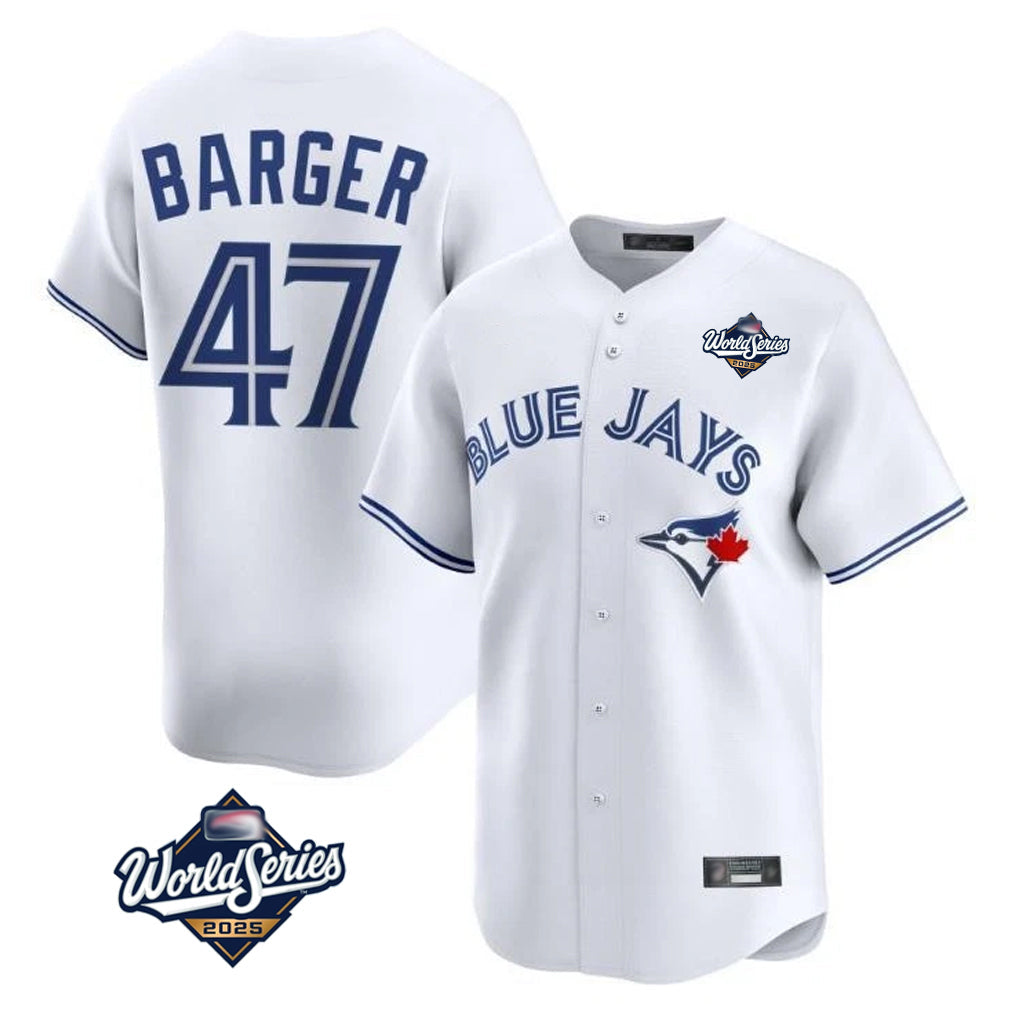 Jamed T.Blue Jays #47 Addison Barger Player White 2025 World Series Limited Stitched Jerseys