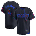 Jamed T.Blue Jays #4 George Springer Player Black City Connect Limited Stitched Jerseys