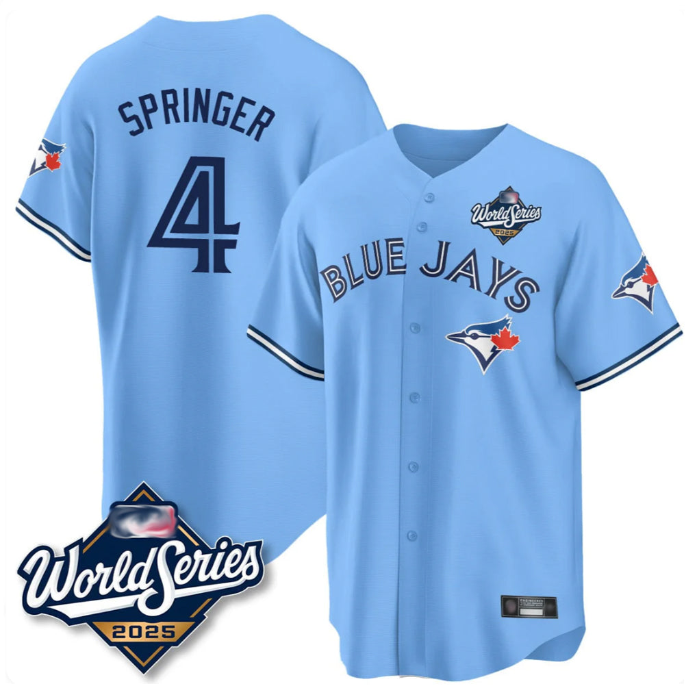 Jamed T.Blue Jays #4 George Springer Player Blue 2025 World Series Limited Stitched Jerseys