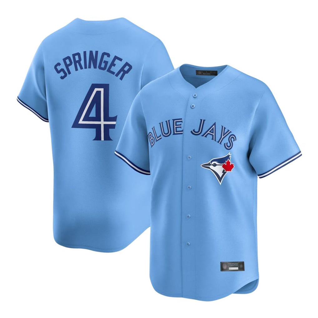 Jamed T.Blue Jays #4 George Springer Player Blue Home Game Stitched Jerseys