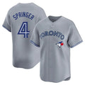 Jamed T.Blue Jays #4 George Springer Player Gray Home Limited Stitched Jerseys