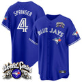 Jamed T.Blue Jays #4 George Springer Player Royal 2025 American League All Stitched Jersey