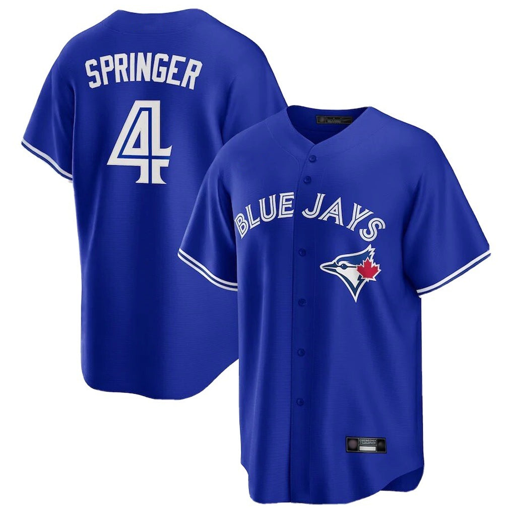 Jamed T.Blue Jays #4 George Springer Player Royal Home Game Stitched Jerseys
