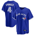 Jamed T.Blue Jays #4 George Springer Player Royal Home Game Stitched Jerseys