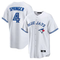 Jamed T.Blue Jays #4 George Springer Player White Home Game Stitched Jerseys