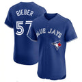 Jamed T.Blue Jays #57 Shane Bieber Player Royal Elite Home Limited Stitched Jerseys