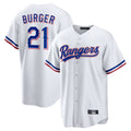 Jamed T.Rangers #21 Jake Burger Player White Home Limited Stitched Jerseys