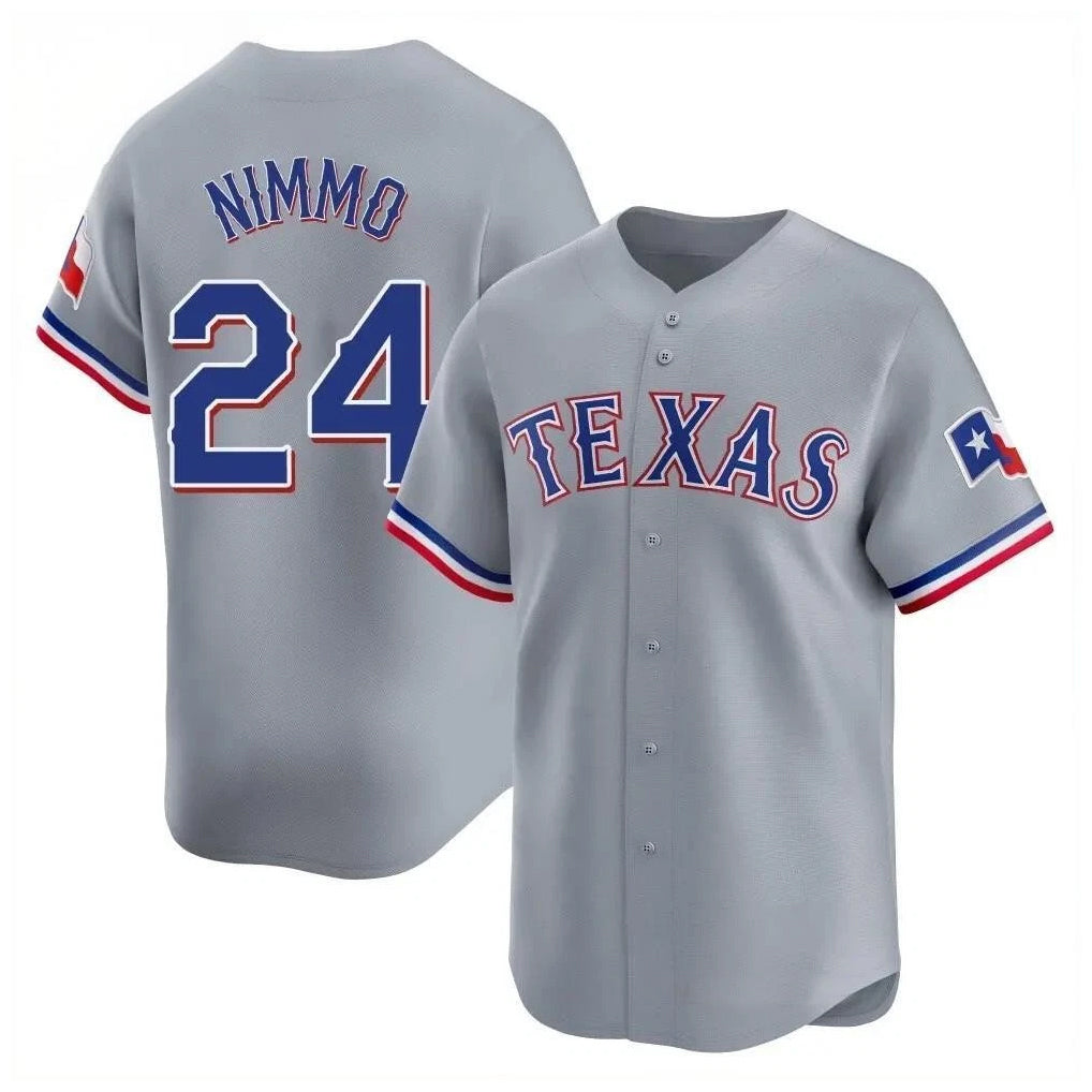 Jamed T.Rangers #24 Brandon Nimmo Player Gray Home Limited Stitched Jerseys