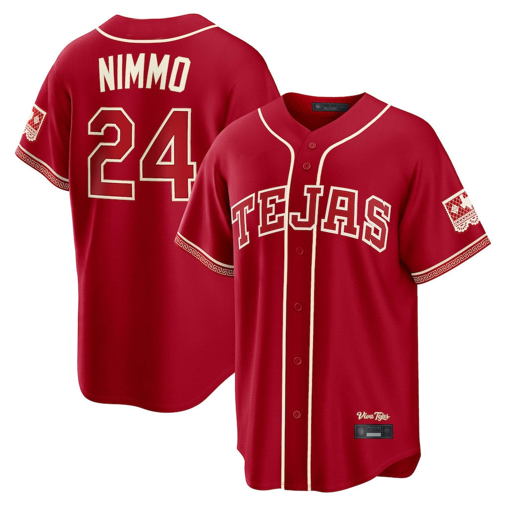 Jamed T.Rangers #24 Brandon Nimmo Player Red 2026 City Connect Stitched Jerseys