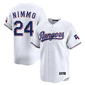 Jamed T.Rangers #24 Brandon Nimmo Player White Home Limited Stitched Jerseys