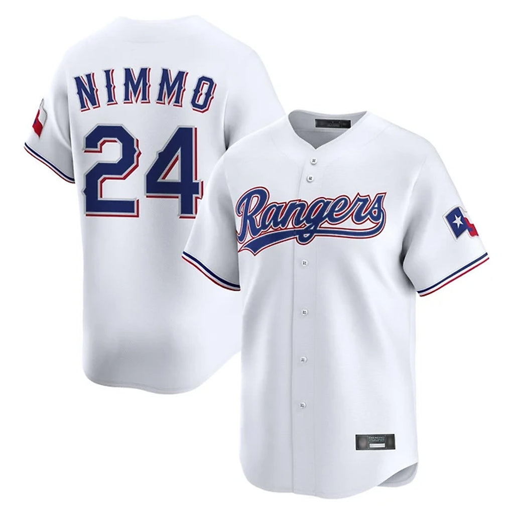 Jamed T.Rangers #24 Brandon Nimmo Player White Home Limited Stitched Jerseys