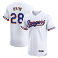 Jamed T.Rangers #28 Jonah Heim Player White Gold Collection Limited Elite Stitched Jerseys