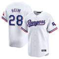 Jamed T.Rangers #28 Jonah Heim Player White Home Limited Stitched Jerseys