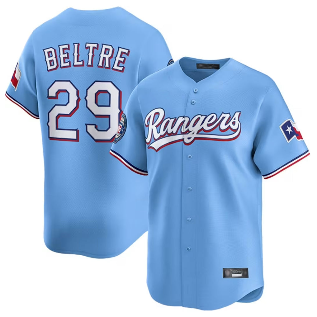 Jamed T.Rangers #29 Adrian Beltre Player Light Blue Home Limited Stitched Jerseys
