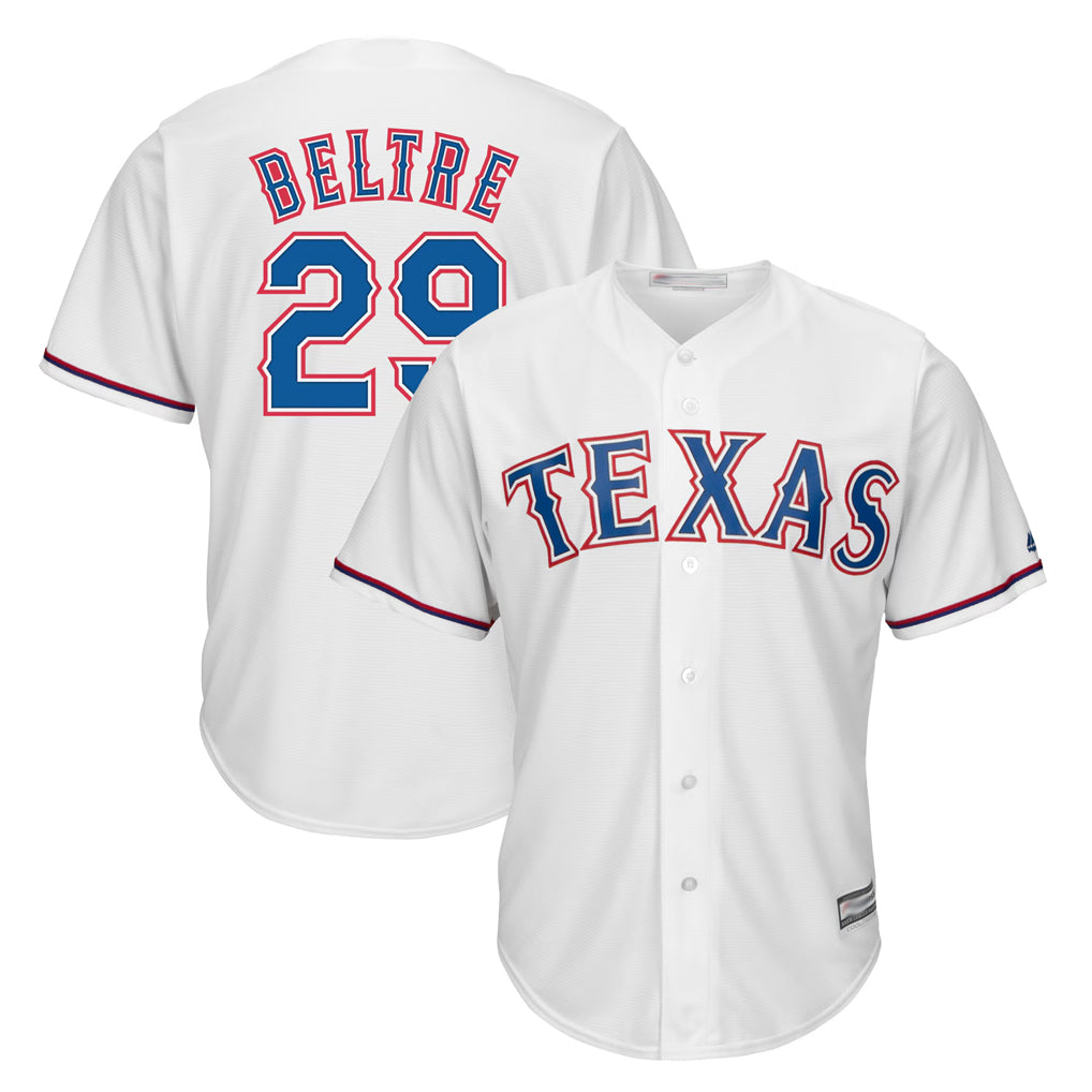 Jamed T.Rangers #29 Adrian Beltre Player White Majestic Home Cool Stitched Jerseys
