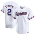 Jamed T.Rangers #2 Marcus Semien Player Gold Collection Limited White Stitched Jerseys