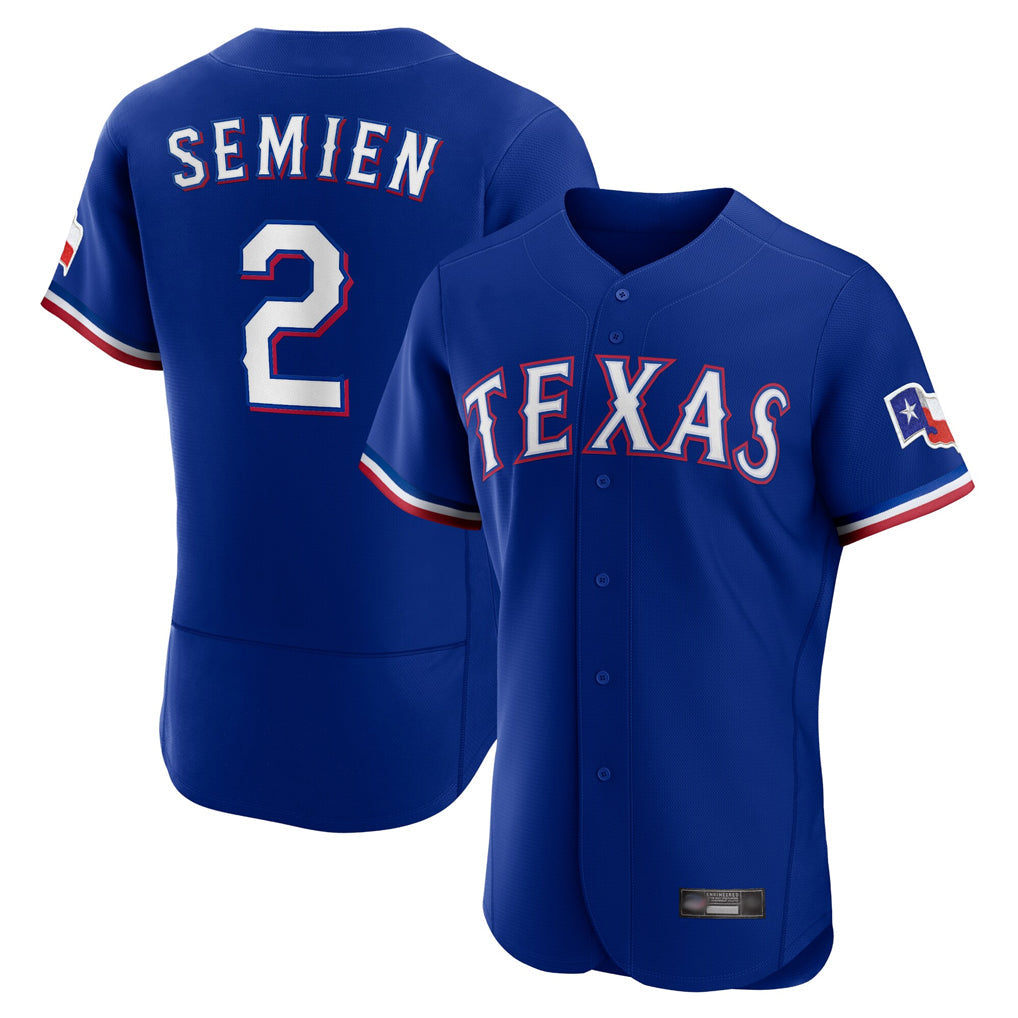 Jamed T.Rangers #2 Marcus Semien Player Royal Elite Home Limited Stitched Jerseys