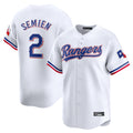 Jamed T.Rangers #2 Marcus Semien Player White Home Limited Stitched Jerseys