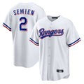 Jamed T.Rangers #2 Marcus Semien Player White Replica Game Stitched Jerseys
