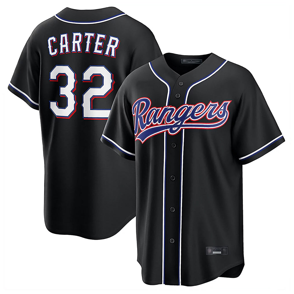 Jamed T.Rangers #32 Evan Carter Player Black 2026 Out Fashion Replica Stitched Jerseys