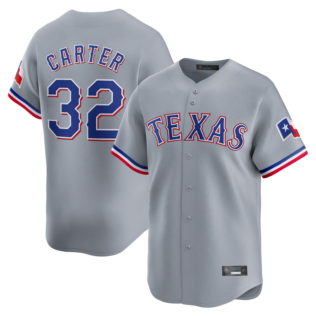 Jamed T.Rangers #32 Evan Carter Player Gray Home Limited Stitched Jerseys