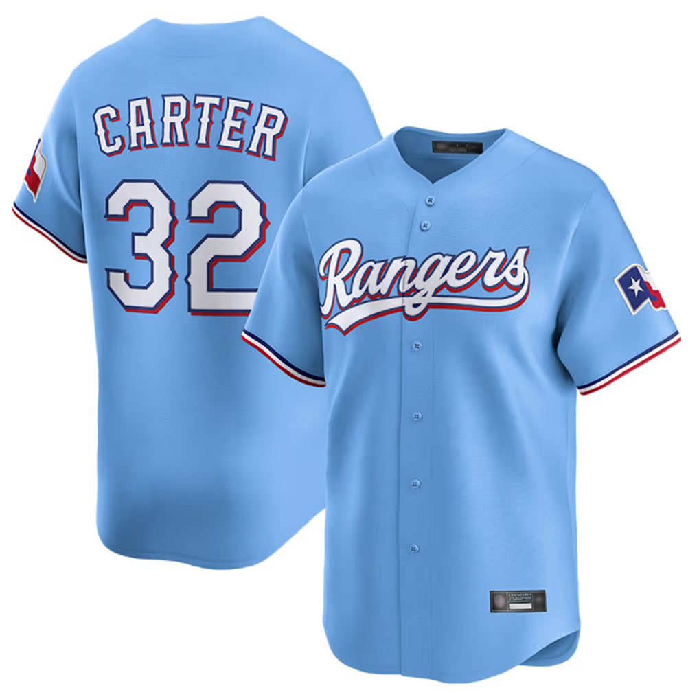 Jamed T.Rangers #32 Evan Carter Player Light Blue Home Limited Stitched Jerseys