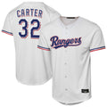 Jamed T.Rangers #32 Evan Carter Player White Home Replica Stitched Jerseys