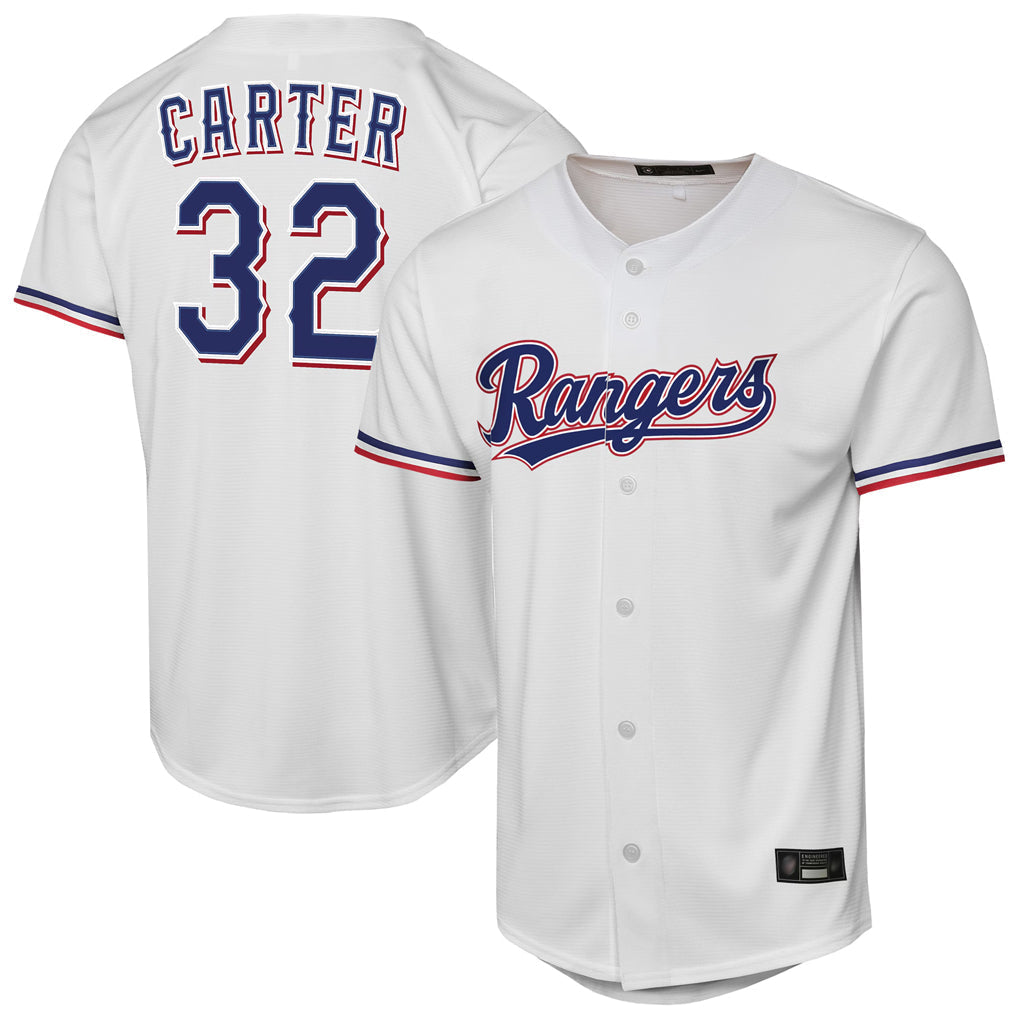 Jamed T.Rangers #32 Evan Carter Player White Home Replica Stitched Jerseys