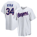 Jamed T.Rangers #34 Nolan Ryan Player White Home Game Stitched Jerseys