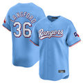Jamed T.Rangers #36 Wyatt Langford Player Light Blue Home Limited Stitched Jerseys