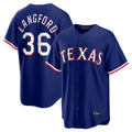Jamed T.Rangers #36 Wyatt Langford Player Royal Home Game Stitched Jerseys