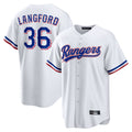 Jamed T.Rangers #36 Wyatt Langford Player White Home Game Stitched Jerseys