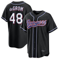Jamed T.Rangers #48 Jacob deGrom Player Black 2026 Out Fashion Replica Stitched Jerseys