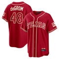 Jamed T.Rangers #48 Jacob deGrom Player Red 2026 City Connect Limited Stitched Jerseys
