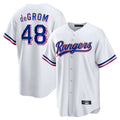 Jamed T.Rangers #48 Jacob deGrom Player White Home Limited Game Stitched Jerseys