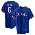 Jamed T.Rangers #6 Josh Jung Player Royal Limited Home Stitched Jerseys