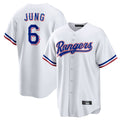 Jamed T.Rangers #6 Josh Jung Player White Home Limited Stitched Jerseys