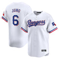 Jamed T.Rangers #6 Josh Jung Player White&Blue Home Limited Stitched Jerseys