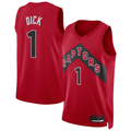 Jamed T.Raptors #1 Gradey Dick Red Swingman Player Jerseys - Icon Edition