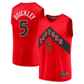 Jamed T.Raptors #5 Immanuel Quickley Red Fast Break Player Jerseys - Icon Edition