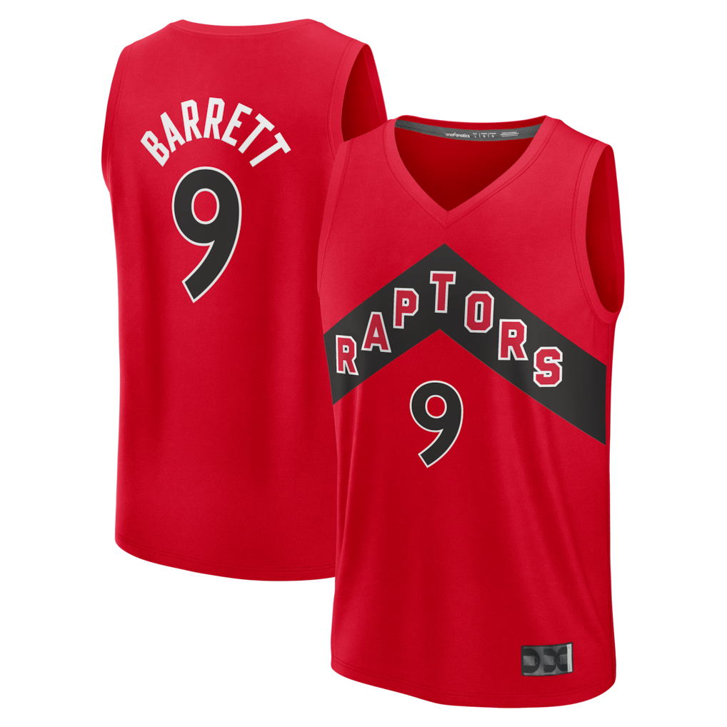 Jamed T.Raptors #9 RJ Barrett Red Fast Break Jerseys - Icon Edition