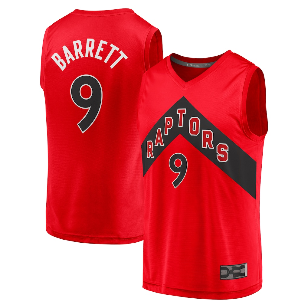 Jamed T.Raptors #9 RJ Barrett Red Fast Break Player Jerseys - Icon Edition